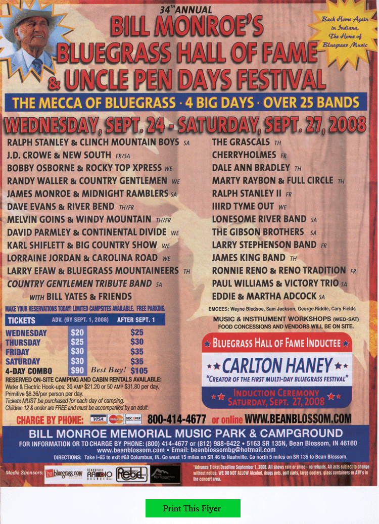 Uncle Pen Days Flyer